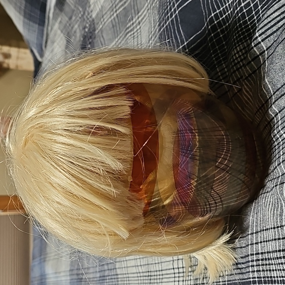 Forever Young blonde wig with bangs and textured layers Blond color